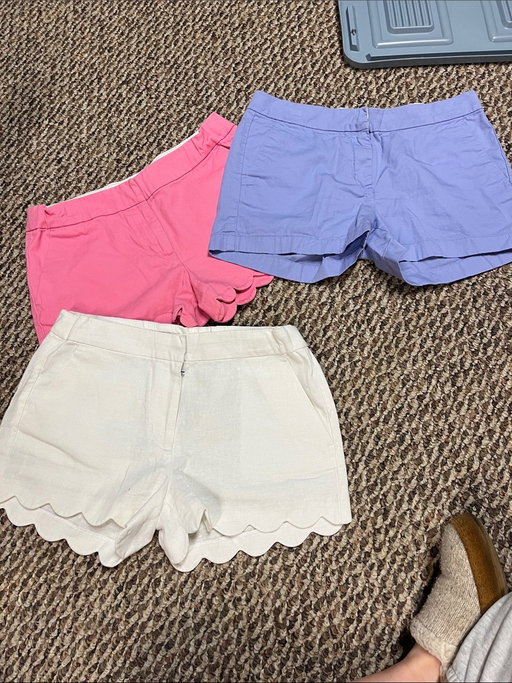 Bundle of girls Scallop Hem Shorts - Pink, Lavender, and Cream